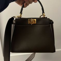 Dust Bag, And Certificate Of Authenticity Included All Protective Plastic Is Still On The Hardware And Feet Of Bag This Is Currently Being Sold In Store For $4,900 Ask For More Pics Fendi Peekaboo Brown, Fendi Boston Bag, Fendi Bucket Bag, Fendi Pouch, Fendi Peekaboo Mini, Fendi Crossbody Bag, Fendi Peekaboo Bag, Peekaboo Color, Fendi Pink