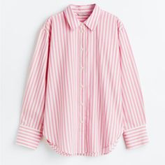 Striped Cotton Shirt. New With Tags. Pin Stripe, Stripe Shirt, Boyfriend Shirt, Night Shirt, Poplin Shirt, Striped Blouse, Pink Stripes, Oversized Shirt, Stripe Print