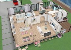 Sims Freeplay Family House Ideas, Sims Freeplay Houses Layouts, Sims Freeplay House Ideas, Sims Interior, Casas The Sims Freeplay, House App, Modern Family Home