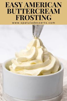 This creamy, rich American buttercream frosting has an irresistible buttery, light vanilla flavor that pairs wonderfully with your favorite desserts! Using just five simple ingredients, it is easy to make and comes together in 10 minutes. It is the perfect finishing touch for cakes, cupcakes, and cookies! Buttercream Frosting Recipe Easy, Almond Buttercream Frosting, American Buttercream Frosting, Almond Frosting, Almond Buttercream, American Buttercream, Dessert Homemade, Icing Recipes, Cake Filling Recipes