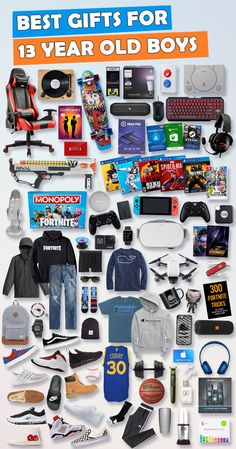 Find the best gifts for 13 year old boys. Perfect for Christmas, his birthday, or any occasion! See over 650 gift ideas for 13 year old teenage boys from gaming to tech gifts. 12 Year Boy Christmas Ideas, 13 Gifts For 13th Birthday Boy, Birthday Ideas For 13th Birthday Boy, 15 Year Boy Birthday Ideas, Gifts For 14th Birthday Boy, 13th Birthday Boy Ideas, 12 Year Birthday Party Ideas Boy, Boys 12th Birthday Ideas, 13 Boy Birthday Ideas