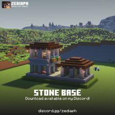 an image of a minecraft house with the text stone base