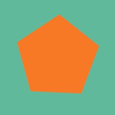 an orange hexagonal object on a green background