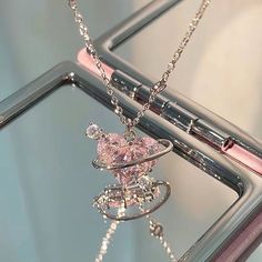 Zircon Aesthetic, Pandora Aesthetic, Trendy Workwear, Heart Planet, Charm Aesthetic, Jewellery Wishlist, Planet Pendant, Pink Planet