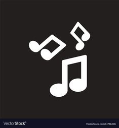 music note and treble icon on black background