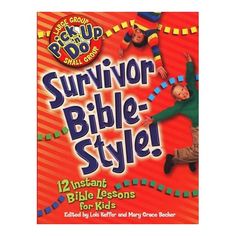 the dvd cover for survivor bible style shows two children jumping in the air with their hands up