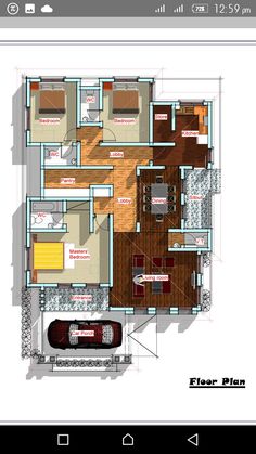 the floor plan for a house with two floors