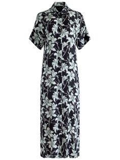 Elegant Short Sleeve Maxi Dress, Viscose Short Sleeve Maxi Dress For Daywear, Flowy Short Sleeve Maxi Dress For Loungewear, Flowy Maxi Dress With Short Sleeves For Loungewear, Casual Short Sleeve Maxi Dress In Viscose, Relaxed Fit Rayon Maxi Dress For Daywear, Relaxed Fit Viscose Maxi Dress For Daywear, Summer Floral Print Collared Maxi Dress, Belt Top