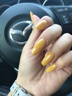 Fall Yellow Nails, Mustard Nails, Nail Suggestions, Nail Therapy, Nail Pics, 2022 Nails, Classic Nail, Acrylic Nail Shapes, Classic Nails