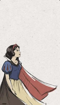 a drawing of snow white from disney's snow white and the seven dwarfs