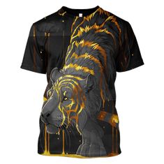 Lion Hoodies - T-Shirts Apparel available in T-shirt, hoodie, tank top, longsleeve, multi color and size S M L XL XXL 3XL 4XL 5XL. Shipping from the US. Easy 30 day return policy - Shop now! 6.1-ounce, 100% cotton .Double-needle neck, sleeves and hem; Roomy Unisex Fit. Ash is 99% cotton, 1% poly; Sport Grey is 90% cotton, 10% poly; Dark Heather is 50% cotton, 50% polyester .Decoration type: Digital Print. Made by Gildan Casual Black Sublimation Design Shirt, Casual Black Sublimation Printed Design, Black Sublimation Crew Neck With Front Print, Orange Sublimation Print T-shirt For Streetwear, Orange Streetwear T-shirt With Sublimation Print, Casual Black Sublimation T-shirt With Front Print, Casual Black Sublimation Design With Front Print, Yellow Custom Print T-shirt For Streetwear, Lion Shirt