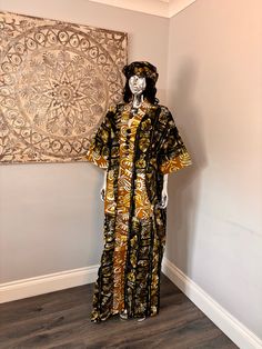 African/Nigeria bubu outfit. One size. Please note measurements: Width: 64inches Arm hole: 20inches Length: 62inches Black Long Kaftan One Size, Brown Long Free Size Kaftan, Bohemian Style Long Agbada In Free Size, Bubu Outfit, African Dress, Dress Clothes For Women, Favorite Outfit, Art Collection, Dress Outfits