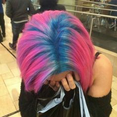 Blue And Pink Hair, Blue Roots, Creative Hair Color, Hair Pomade, Hair Shows, Short Hair Color, Hair Color Blue, Hair Collection