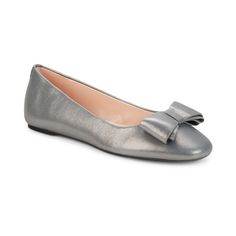 Brand New Condition / Cute And Comfortable Grey Leather Metallic "Nora" Ballet Flat With Bows. Size 8.5. Worn Once!! Please See All Pictures. Kate Spade Shoes, Flat Color, Ballet Flat, Metallic Leather, Grey Leather, Ballet Flats, Loafer Flats, Kate Spade, Loafers