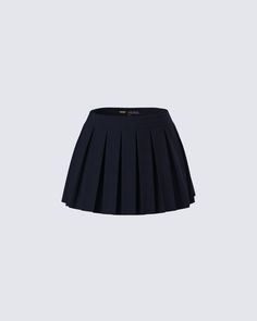 Serve looks with this staple piece mini skirt 🖤 Made from stretch suiting fabric, and complete with a pleated design for a timeless and versatile look that will turn any day into a good outfit day 😌 Black Off Shoulder Top, Black Pleated Mini Skirt, Strapless Ruffle Dress, Distressed Sweater, Distressed Sweaters, Suiting Fabric, Black Pleated Skirt, Sequin Mini Skirts, Mini Sweater Dress