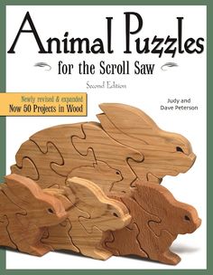 an animal puzzle for the scroll saw is shown in front of it's cover