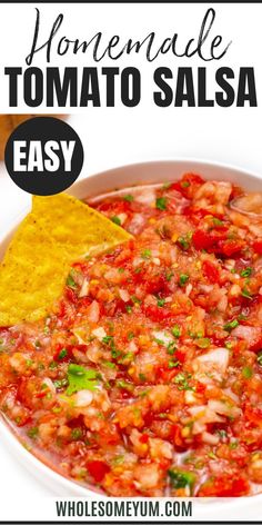 Homemade Salsa Recipe with Fresh Tomatoes Salsa With Fresh Tomatoes, Recipe With Fresh Tomatoes, Make Salsa, Tomato Salsa Recipe, Easy Homemade Salsa, Fresh Salsa Recipe, Easy Salsa Recipe