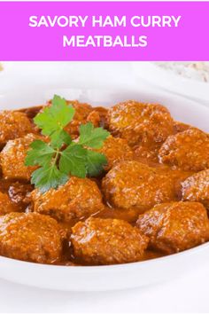 Savory Ham Curry Meatballs Coconut Curry Meatballs, Meatballs Sauce Recipe, Meatballs Sauce, Pork Mince Recipes, Easy Meatballs, Easy Healthy Soup, Savory Ham, Minced Beef Recipes, Red Curry Sauce