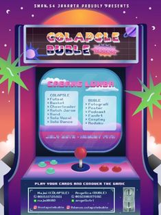 an old school arcade machine with the words galactic bubble on it