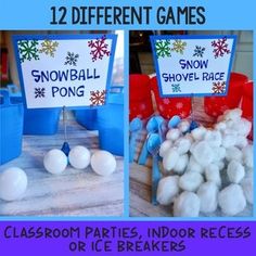 snowball pong party games for kids and adults to play in the wintertime