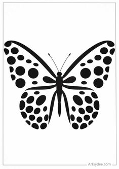 a black and white butterfly with dots on it