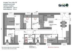 the floor plan for a two bedroom apartment in an urban area with lots of space