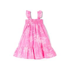 Girl dress with toile de jouy print – MC2 Saint Barth Pink Dress With Ruffled Tie Straps, Pink Sundress With Ruffled Straps For Beach, Pink Beach Dresses With Ruffled Straps, Casual Pink Dresses With Ruffled Straps, Pink Vacation Dresses With Tie Straps, Pink Sundress With Adjustable Straps, Pink Dress With Tie Back And Ruffled Straps, Pink Cotton Dress With Adjustable Straps, Pink Vacation Dresses With Adjustable Straps