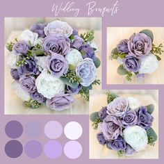 wedding bouquet with purple and white flowers