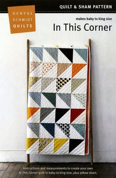 the cover of quilts and shamp patterns in this corner by denyse smith