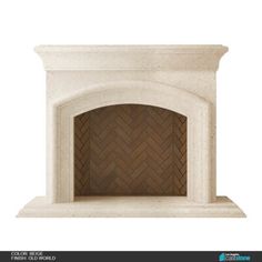 an image of a fireplace with bricks on the front and back sides in white marble