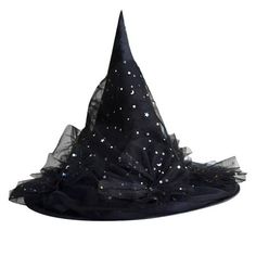 a black witch hat with stars on it