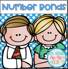 two children are sitting next to each other with the words number bonds on them