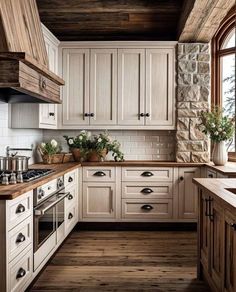 Home Kitchen Decor Ideas, Rustic Kitchen Design Ideas, Cocina Shabby Chic, Home Kitchen Decor, Rustic Modern Kitchen, Kitchen Decor Ideas, Rustic Kitchen Design, Farmhouse Kitchen Design, Farm Kitchen