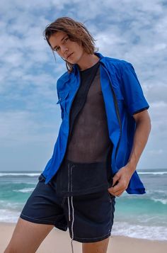 Aqua Shirt 💦 | Clean clothes only Clean Clothes, Waterproof Zipper, Iron Shirt, Water Repellent Fabric, Metal Buttons, Cleaning Clothes, Male Model, Summer Vacation, Repellent