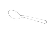 a drawing of a spoon on a white background