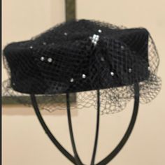 Vintage Shiata Lounge Bollman Black Hat With Veil And Faux Pearls One Size Fits Most Condition: Very Good Black Hat With Veil, Hat With Veil, Black Hat, Pearl Color, Faux Pearl, Veil, Lounge, Black White, Women Accessories