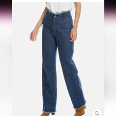 High Waisted Frayed Waistband Straight Leg, Raw Edge. Five Pockets, Zip And Button Closure Waist 16" Rise 13" Inseam 31" Denim Jeans Women, Raw Denim Jeans, Frayed Jeans, Printed Jeans, Raw Denim, Women Cargos, Grey Jeans, High Rise Denim, Jeans Women