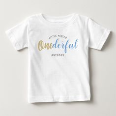 Celebrate in style with this trendy 1st birthday t-shirt. The design is easy to personalize with your own wording and your little one will be thrilled to wear this t-shirt to celebrate their 1st birthday. Little Miss Onederful, Miss Onederful, Blessed Family, Thankful Grateful Blessed, Grateful Thankful Blessed, Top Baby Products, Baby T Shirt, Family Name, Little Miss