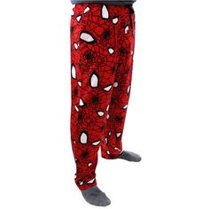 Unleash your inner superhero with Marvel Spider-Man eyes pajama lounge pants for men! Perfect for any Spidey fan, these lounge pants combine ultimate comfort with iconic style, making them an ideal choice for lounging around or getting a good night's sleep. These soft pajama pants contain an elastic waist, drawstring, side pockets and double stitched hems. Available in men sizes: X-Small, Small, Medium, Large, X-Large, XXL-Large. Size: 2XL.  Color: Red. Spider Man Pjs, Spider Man Eyes, Pjs Men, Soft Pajama Pants, Pajama Lounge, Fleece Pajama Pants, Lounge Pajamas, Red Fleece, Fleece Pajamas