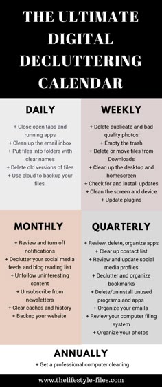 the ultimate digital decluttering calendar is here to help you plan your next project