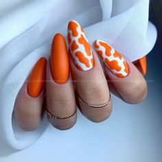 Orange Acrylic Nails, June Nails, Nail Design Glitter, Girls Nail Designs, Ballerina Nails, Orange Nails