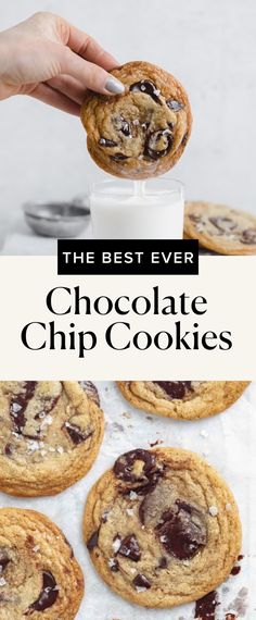 the best ever chocolate chip cookies are made with only 3 ingredients and they're so good to eat