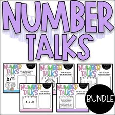 the number talks game with numbers on it, and an image of them in purple