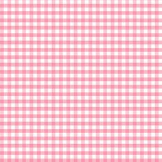 a pink and white checkered table cloth