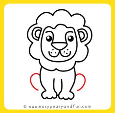 a drawing of a lion on a white background