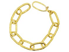 Gold Link Bracelet, Large Oval, from the Hoopla Collection 8 inches Gold-tone Oval Link Chain Bracelet, Classic Gold-tone Oval Link Bracelet, 14k Gold Oval Link Bracelet In Gold-tone, Plain Bracelet, Gold-colored Brass Oval Link Bracelet, Gold-tone Oval Link Brass Bracelet, Gold Link Bracelet, Great Gifts For Women, Gold Link