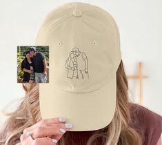 ###  Embroidered Dad Outline Sketch Photo Hats **Description Celebrate Father's Day or family moments with our Embroidered Dad Outline Sketch Photo Hats! These personalized caps feature a stylish outline sketch of dad's portrait, making them perfect for family matching or as a unique gift for any dad. Crafted for comfort and designed with a vintage touch, these unisex caps are a meaningful and memorable gift. **Special Offer We're thrilled to offer a fantastic 70% discount on our entire stock fo Sketch Photo, Dad Cap, Father's Day Gifts, Garment Labels, Family Moments, Personalized Family, Family Matching, Baby Bag, Memorable Gifts