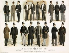 American men's fashion 1889-1890 1890s Mens Fashion, Victorian Mens Fashion, Victorian Mens Clothing, 1880 Fashion, Gentleman Mode, 19th Century Men, 1870s Fashion