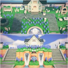 Acnh House Entrance, Animal Crossing Inspiration, Ac Ideas, Motif Acnl, Novelty Helmets