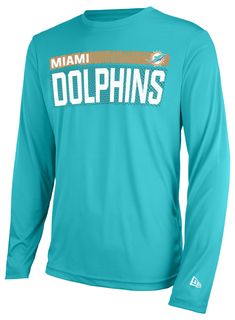 PRICES MAY VARY. Men's Measured Dri-Tek Miami Dolphins football tshirt is the ideal shirt to wear on gameday; this tshirt is super comfortable, and is great for showing team pride all year long; Miami Dolphins shirt for men This Miami Dolphins long sleeve shirt comes in team color; this shirt is the perfect fan apparel for tailgates and sports games; It's ideal for warmer weather or as an extra layer during colder months Tagless collared shirt for more comfortable fit; 100% polyester fabric; lon Football Season Moisture-wicking Tops For Fans, Football Season Fan Gear Tops With Moisture-wicking, Miami Dolphins Logo, Bear Shirt, Jacksonville Jaguars, Miami Dolphins, Grey Long Sleeve, Collar Shirts, Mens Tees